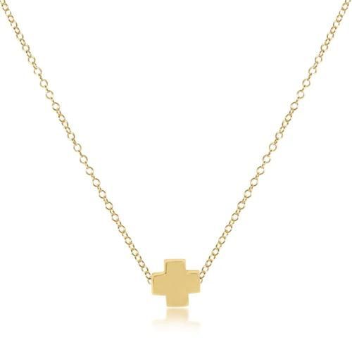 16" Necklace Gold Signature Cross