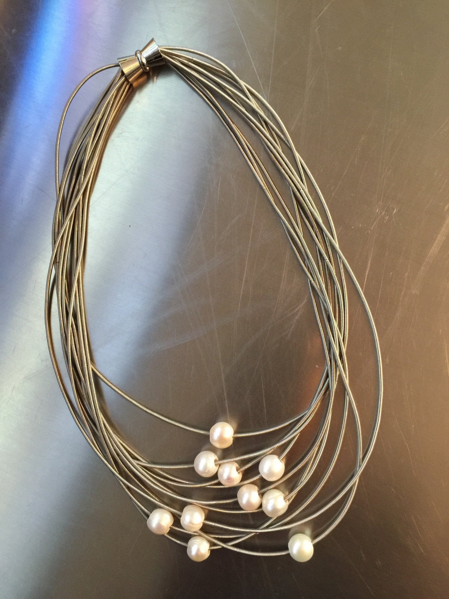 Silver 10 Layer w/Pearls