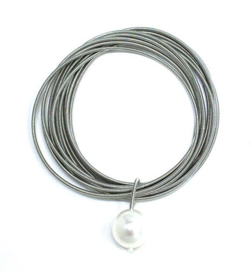 Silver w/ Drop Pearl Bracelet
