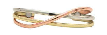 Sergio Lub Tri-Metal Copper Swirl Magnetic Bracelet Large