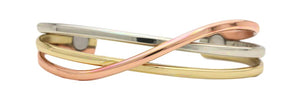 Sergio Lub Tri-Metal Copper Swirl Magnetic Bracelet Medium