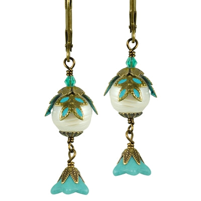 Fairyland: Fairy Fruit Earrings, Turqouise and Gold
