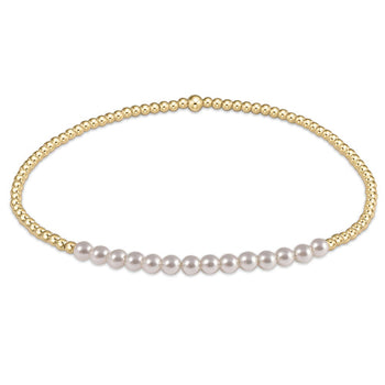 Gold Bliss 2MM Bead Bracelet Pearl