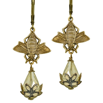 Fairyland: Pollinate Earrings, Gold and Champange