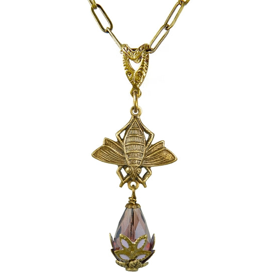 Fairyland: Pollinate Necklace, Gold and Lavendar