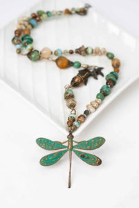 Rustic Creek Dragonfly Necklace