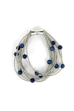 Load image into Gallery viewer, 10 Layer Silver Brac w. Blue Geode
