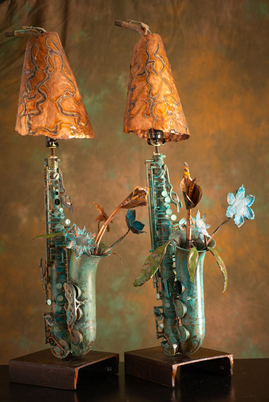 Blue Sax Lamps