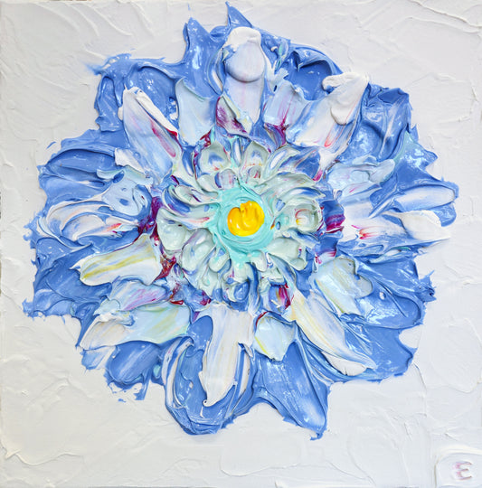 Blue White Flower 12X12