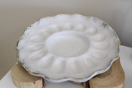 Egg Platter Charming White